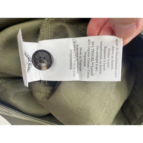 Everlane Olive Wide-Leg Crop Pants Women’s Size 2S Tencel Organic Cotton - Picture 13 of 16